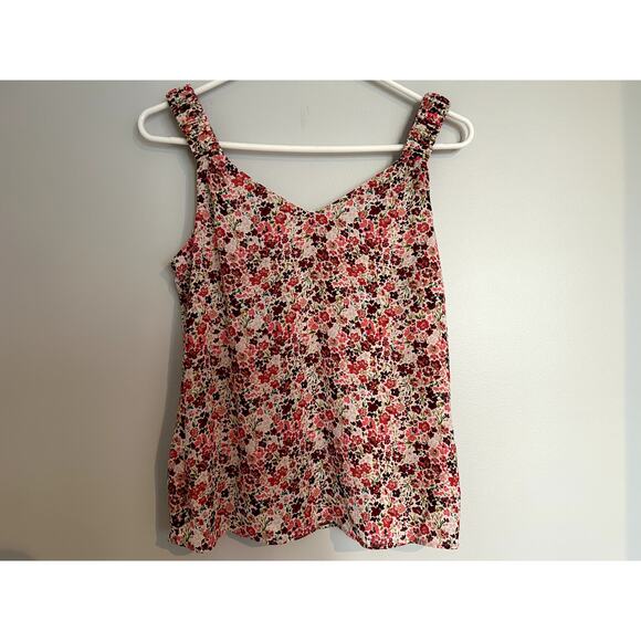 NWT Vince Camuto Ivory Textured Floral Sleeveless V-Neck Blouse, Womens Medium - Picture 4 of 9